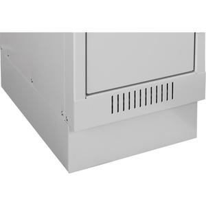 Clean Line™ Economy Lockers Recessed Base - 4, 18", 48", 4", Grey, Steel, 12"