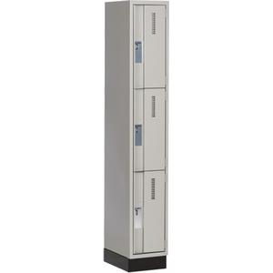 Concorde™ Heavy-Duty Lockers - 3, 1, 2, 3, 12", 18", 76", 21", 10", Grey, Steel, Basic, Recessed, Welded (Assembled), Non-Perforated, 18", 12"L x 18"D x 76"H