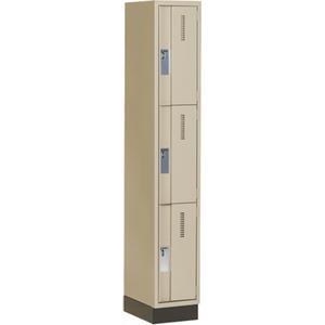 Concorde™ Heavy-Duty Lockers - 3, 1, 2, 3, 12", 18", 76", 21", 10", Beige, Steel, Basic, Recessed, Welded (Assembled), Non-Perforated, 18", 12"L x 18"D x 76"H