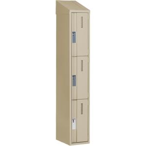 Concorde™ Heavy-Duty Lockers - 3, 1, 2, 3, 12", 18", 78", 21", 10", Beige, Steel, Slope, Welded (Assembled), Non-Perforated, 18", 12"L x 18"D x 78"H