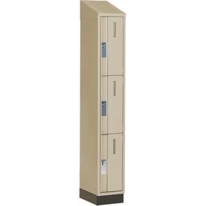 Concorde™ Heavy-Duty Lockers - 3, 1, 2, 3, 12", 18", 82", 21", 10", Beige, Steel, Slope, Recessed, Welded (Assembled), Non-Perforated, 18", 12"L x 18"D x 82"H