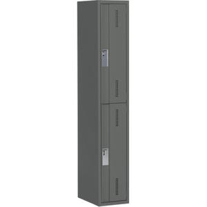 Concorde™ Heavy-Duty Lockers - 2, 1, 2, 3, 12", 18", 72", 32", 10", Charcoal, Steel, Basic, Welded (Assembled), Non-Perforated, 18", 12"L x 18"D x 72"H