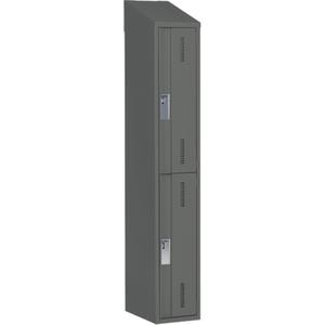 Concorde™ Heavy-Duty Lockers - 2, 1, 2, 3, 12", 18", 78", 32", 10", Charcoal, Steel, Slope, Welded (Assembled), Non-Perforated, 18", 12"L x 18"D x 78"H