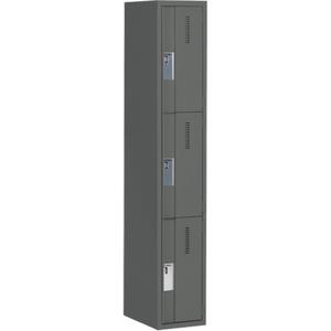 Concorde™ Heavy-Duty Lockers - 3, 1, 2, 3, 12", 18", 72", 21", 10", Charcoal, Steel, Basic, Welded (Assembled), Non-Perforated, 18", 12"L x 18"D x 72"H