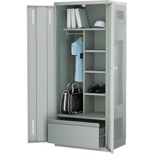 Deluxe Gear Locker - 24", 72", 36", Grey, Steel, Welded (Assembled), 1