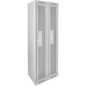 Clean Line™ Lockers - 2, 1, 2, 3, 4, 12", 15", 72", 32", 10", Grey, Steel, Basic, Rivet (Assembled), Perforated, 24-gauge, 20-gauge, 16-gauge, 12"W X 15"D X 72"H