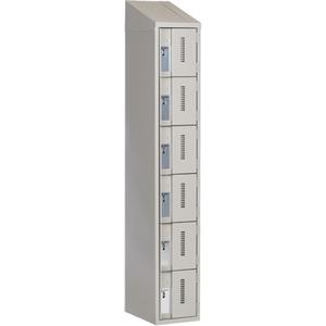 Concorde™ Heavy-Duty Lockers - 6, 1, 2, 3, 12", 18", 78", 10", 10", Grey, Steel, Slope, Welded (Assembled), Non-Perforated, 18", 12"L x 18"D x 78"H