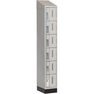 Concorde™ Heavy-Duty Lockers - 6, 1, 2, 3, 12", 18", 82", 10", 10", Grey, Steel, Slope, Recessed, Welded (Assembled), Non-Perforated, 18", 12"L x 18"D x 82"H