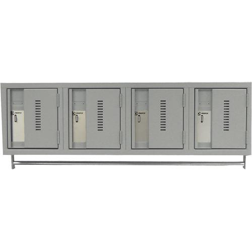 Wall Hung Lockers - Heavy Duty - 1, 4, 18", 12", 12", Grey, Steel, Welded (Assembled)