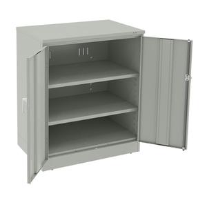 Deluxe Counter High Cabinet - 42", 36", 24", 2, Light Grey, Steel, 200 lbs., Knocked Down, 22 ga., 21 ga., 20 ga., 20 ga.