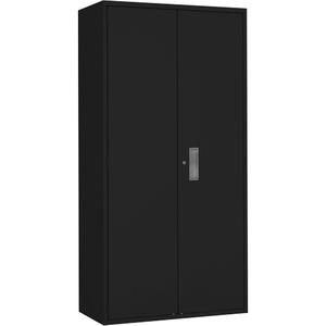 Wardrobe Storage Cabinet - 72", 36", 18", 1, Black, Steel, 150 lbs., Welded (Assembled), 20, 20, 20, 20