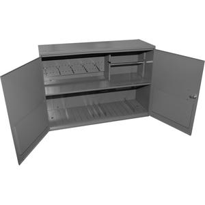Abrasive Accessory Cabinet - 23-7/8", 33-3/4", 11-7/8", Grey, Steel, 2