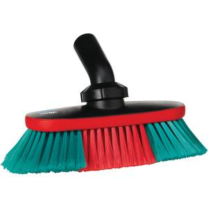 Transport Line Water-Fed Vehicle Brush with Adjustable Head - 10", 5-1/4", 6-1/2", Polypropylene, Polyester, Black, Soft, Split