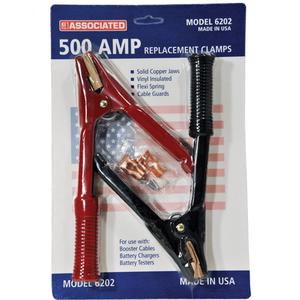 500 Amp Professional Heavy-Duty Booster Cable Clamps - 2, Copper