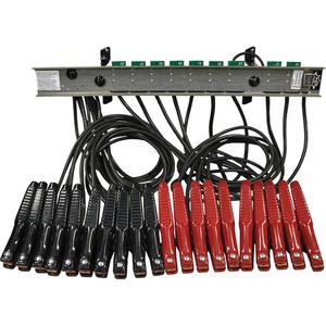 10-Clamp "Smart" Bus Bar Set - 10 Batteries, 10 Sets 72” 10 AWG, 300 A, Insulated Fibreglass Backboard
