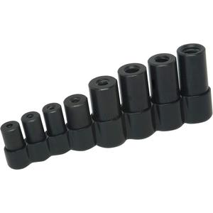 8-Piece Tap Socket Set - 8, 3/8"/1/4", Socket #1; Socket #2; Socket #3; Socket #4; Socket #5; Socket #6; Socket #7; Socket #8; Vinyl Holder, 0.141", 0.168", 0.194"