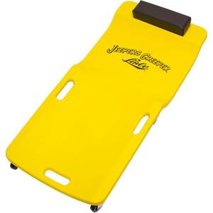 Yellow Low Profile Plastic Creeper - Fixed, 6, 300 lbs., 38", 17-1/2", Yellow Creeper; 2" Pop-in Wheel; 2" Pop-in Wheel for Plastic Creepers 6 Pack; Replacement Headrest, 4"