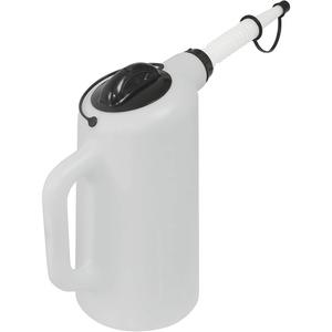 Oil Dispenser with Lid & Cap - 8 qt, Plastic, White Spout & Threaded Collar; Lid; Spout Cap; Black Threaded Collar