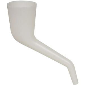 Translucent Right Angle Funnel - Plastic, 10", 3.5" O.D., 7" O.D.