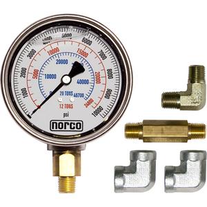 Hydraulic Gauge with Fittings - 4", Bottom Mount, Analogue, '+/- 2.5%, 1/4"