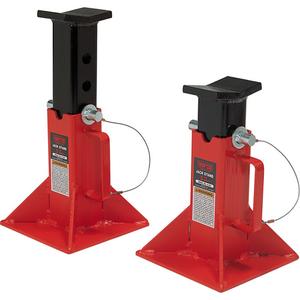 Jack Stands - 5 tons, 9-1/2", 15-3/4", Locking Pin, 3 x 2", 9" x 9", 3" x 4.5"