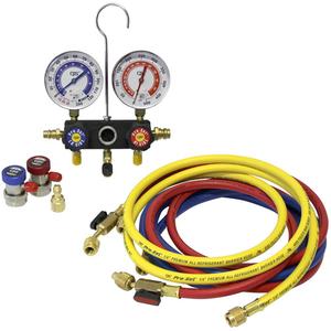 Pro-Set® Manifold Gauge Set - Analogue, R12/R134A, 2-Way, Aluminium, 72", 1/4" SAE, 3-1/8" (80 mm), Manual Couplers