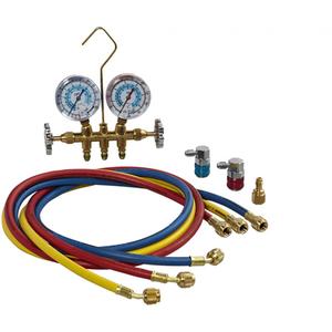 Manifold Gauge Set - Analogue, R12/R134A, 2-Way, 72", 1/4" SAE, 2.5" (68 mm), Snap Couplers