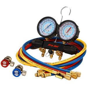 A/C Manifold Gauge Set - Analogue, R134A, 2-Way, 72", 1/2" ACME, 3-1/8" (80 mm), (2) Manual Couplers; (1) Tin Carrying Case