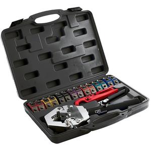 Hydraulic A/C Hose Crimper Kit - (1) Hydraulic Crimp Pump; (1) Hydraulic Crimp Yoke; (1) Pipe Cutter; (7) SRB, 6-8SRB, 10SRB, 12SRB, 8, 10, 12, A/C Hose Sizes: #6, #8, #10, #12, Reduced Barrier: #6, #8