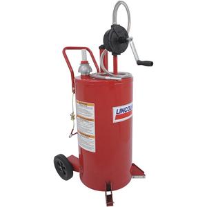25-Gallon Steel Fuel Caddy with 2-Way Rotary Pump - 7', Steel, 25 Gallons, Red, 2-Way Rotary Pump