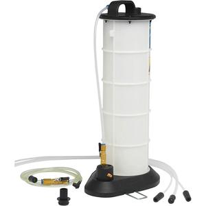 PneumatiVac Fluid Extractor - 2.3 gal. (8.8 L), Compressed Air, Portable, Fluid Evacuator; 0.23" OD x 5' Long (5.7 mm OD x 1.5 m Long) Dipstick Tube; 0.26" OD x 5' Long (6.6 mm OD x 1.5 m Long) Dipstick Tube; 0.41" OD x 5' Long (10 mm OD x 1.5 m Long) Main Evacuation Tube; Brake/Clutch Bleeding Adapter Kit (Model MVA7205); Tube Adapters; User Manual (English/French/Spanish)