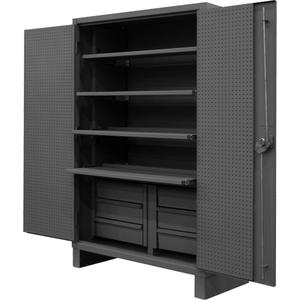 Extra Heavy-Duty Slide-Out Shelf Cabinet - 78", 48", 24", 4, Grey, Steel, 400 lbs., Welded (Assembled)