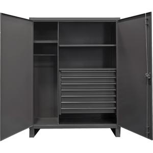 Extra Heavy-Duty Wardrobe Cabinet - 78", 48", 24", 3, Grey, Steel, 1900 lbs., Welded (Assembled)