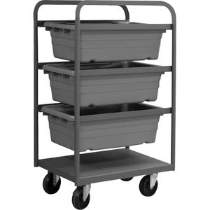 Mobile Tub Rack - 26", 18", 42", 300 lbs., Double-sided, 3, Steel, 100 lbs.