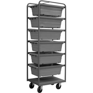 Mobile Tub Rack - 26", 18", 74", 600 lbs., Double-sided, 6, Steel, 100 lbs.