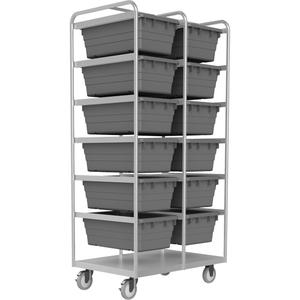 Mobile Tub Rack - 26", 36", 74", 1200 lbs., Double-sided, 12, Stainless Steel, 100 lbs.