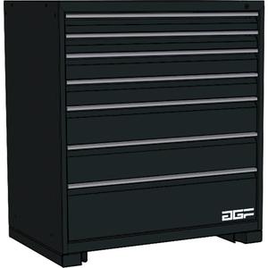 Modular Drawer Cabinet - 40", 30", 28", 7, Black, Steel, 440 lbs., 96