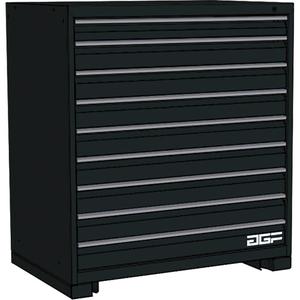 Modular Drawer Cabinet - 40", 30", 28", 9, Black, Steel, 440 lbs., 162