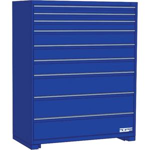 Modular Drawer Cabinet - 60", 36", 28", 9, Blue, Steel, 440 lbs., 126