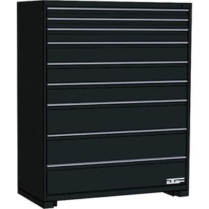 Modular Drawer Cabinet - 60", 48", 24", 9, Black, Steel, 440 lbs., 168