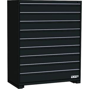 Modular Drawer Cabinet - 60", 48", 24", 9, Black, Steel, 440 lbs., 144