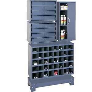 Modular Small Parts Storage Unit - 59-5/8", 33-3/4", 12-1/4", Grey, Steel, 8, 20"W x 15-3/4"D x 15"H, 18"W x 12"D x 3"H, 13-3/4"W x 12-3/4"D x 30"H