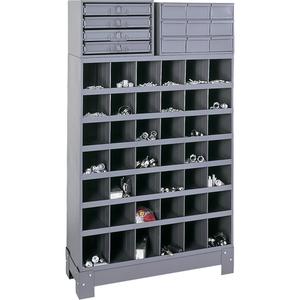 Modular Small Parts Storage Unit - 59", 33-3/4", 12-1/4", Grey, Steel, 13, 15-1/4"W x 11-3/4"D x 11-1/4"H, 13-1/8"W x 9-1/4"D x 2"H, 17-1/4"W x 11-5/8"D x 10-7/8"H