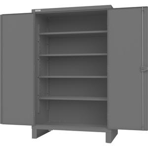 Cabinet with Recessed Pegboard Doors - 78", 48", 30", 4, Grey, Steel, 1000 lbs., Welded (Assembled), 12, 45-15/16" W x 20-7/8" D, Pad-lockable, Adjustable