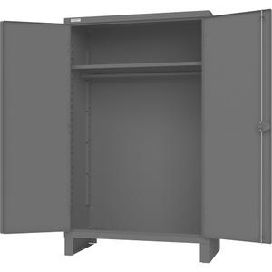 Cabinet with Hanging Bar & Standard Recessed Doors - 78", 48", 24", 1, Grey, Steel, 1200 lbs., Welded (Assembled), 12, 45-15/16" W x 20-7/8" D, Pad-lockable, Adjustable