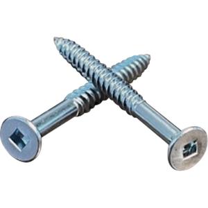 Flat SOC Wood Screws - #10, 2", Zinc Plated, 100, 2/3rd Threaded Twinfast, Square Socket