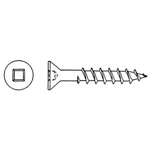 Flat Head Wood Screws - No Grade, Tapping, #10, 1-3/4", Zinc Plated, 100, Square