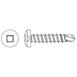 Self Drill Screw Pan - No Grade, Tapping, #6, 3/8", Zinc Plated, 100