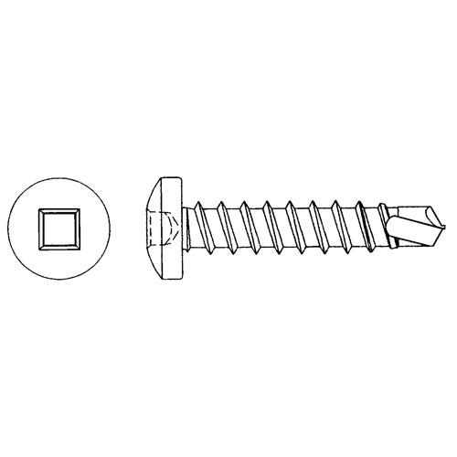 Self Drill Screw Pan - No Grade, Tapping, #6, 3/8", Zinc Plated, 100