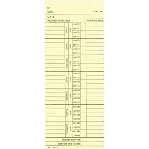 Time Cards - Package, 1000, French